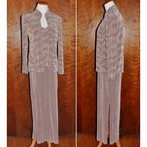 Vintage Jessica Howard Fawn Beaded Mother of the Bride Gown & Jacket Size 6